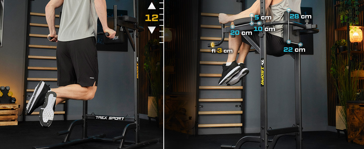 Dip Station &amp; Klimmzugstange freistehend Trex sport TX-150PR