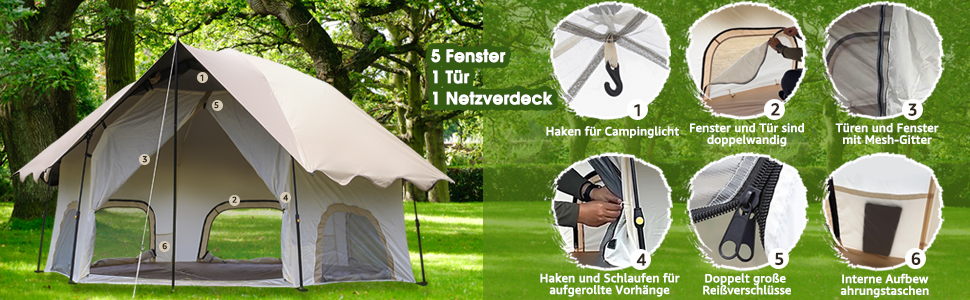 5 Fenster 1 Tur 1 Netzverdeck