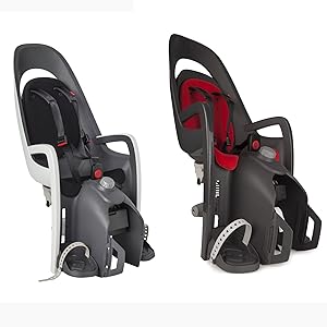 Fahrradkindersitz in schwarz und rot