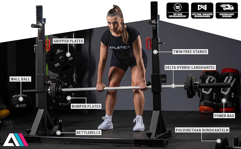 atletica,fitness,fitnessgeräte für zuhause,kraftstation,power rack,hantelstange,multipresse