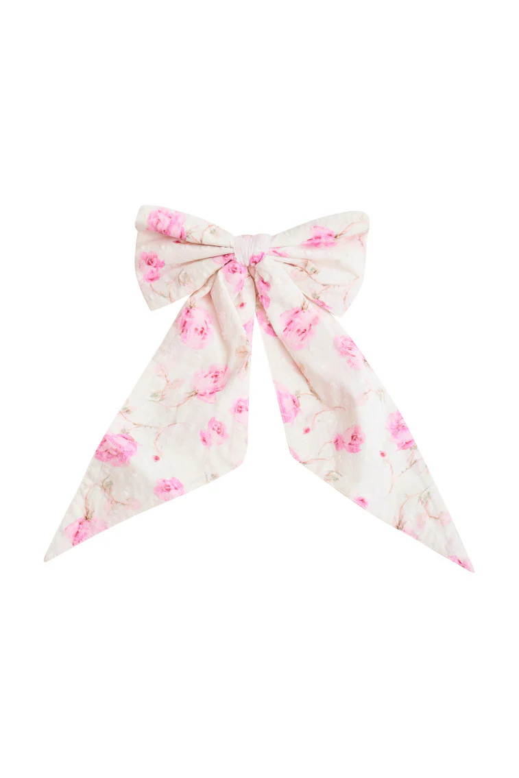Patchouli Fragrance Print Bow Clip- STERLING DUSK