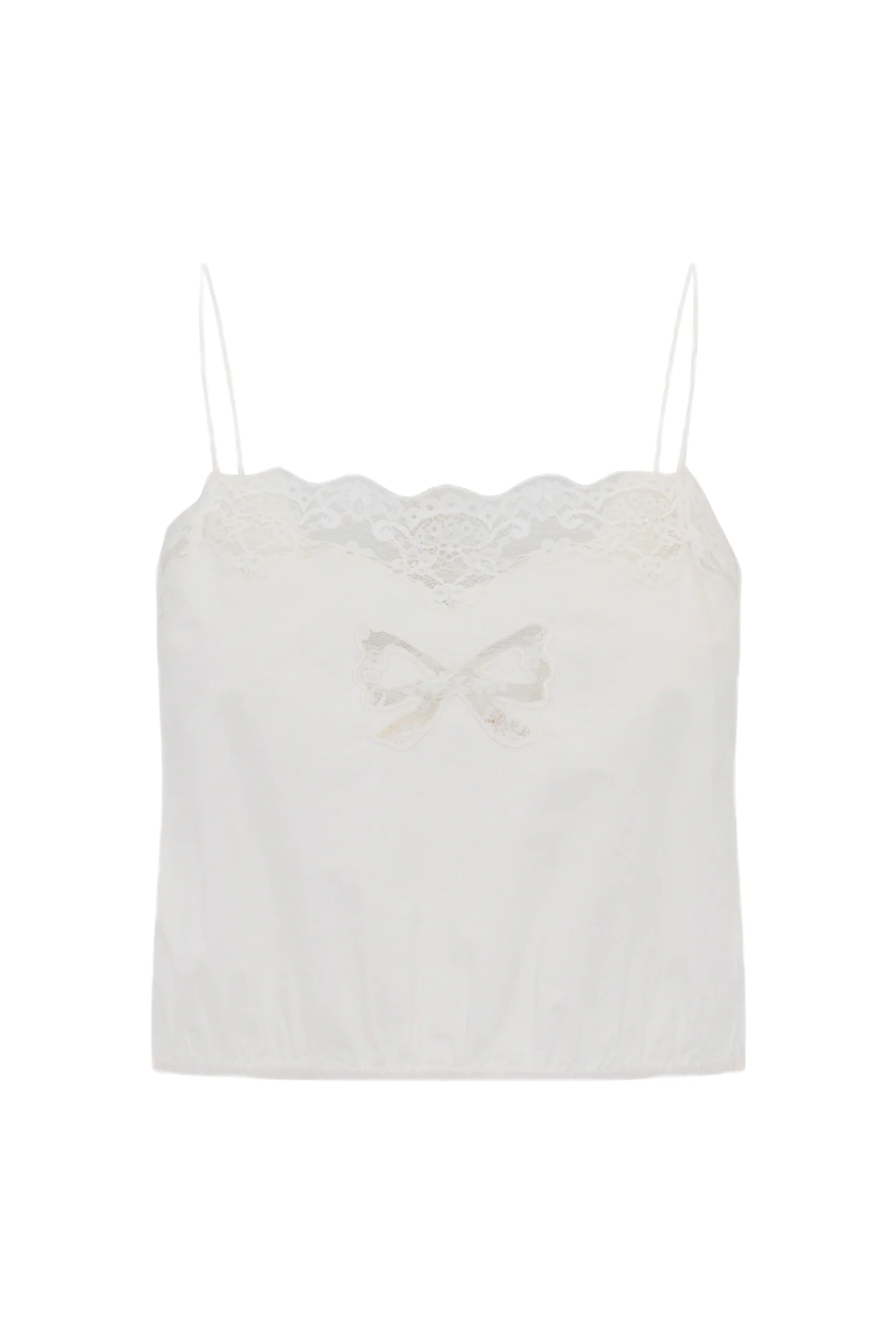Aliaya Cropped Lace Bow Top