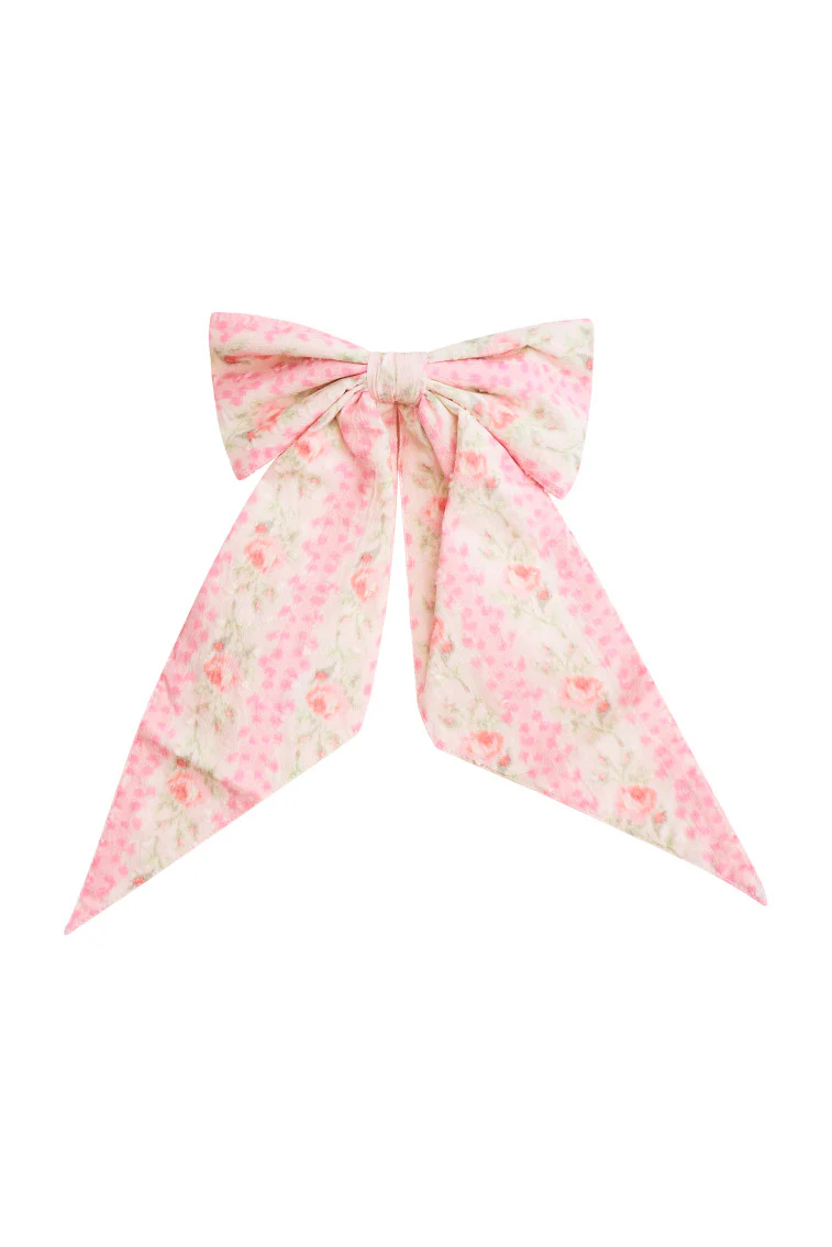 Patchouli Fragrance Print Bow Clip- STRAWBERRY MACAROON