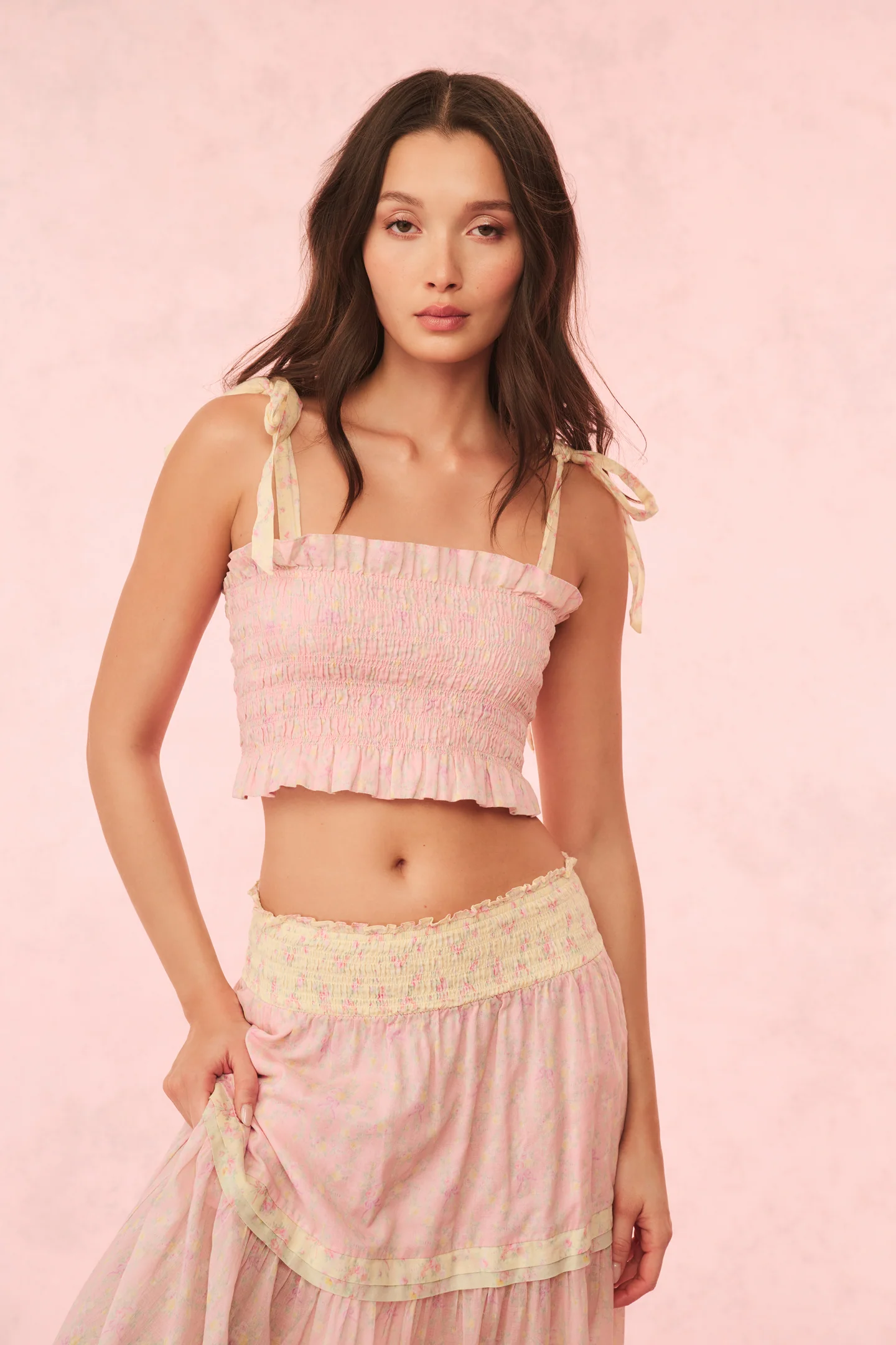 Corbin Cotton Mixed Print Top