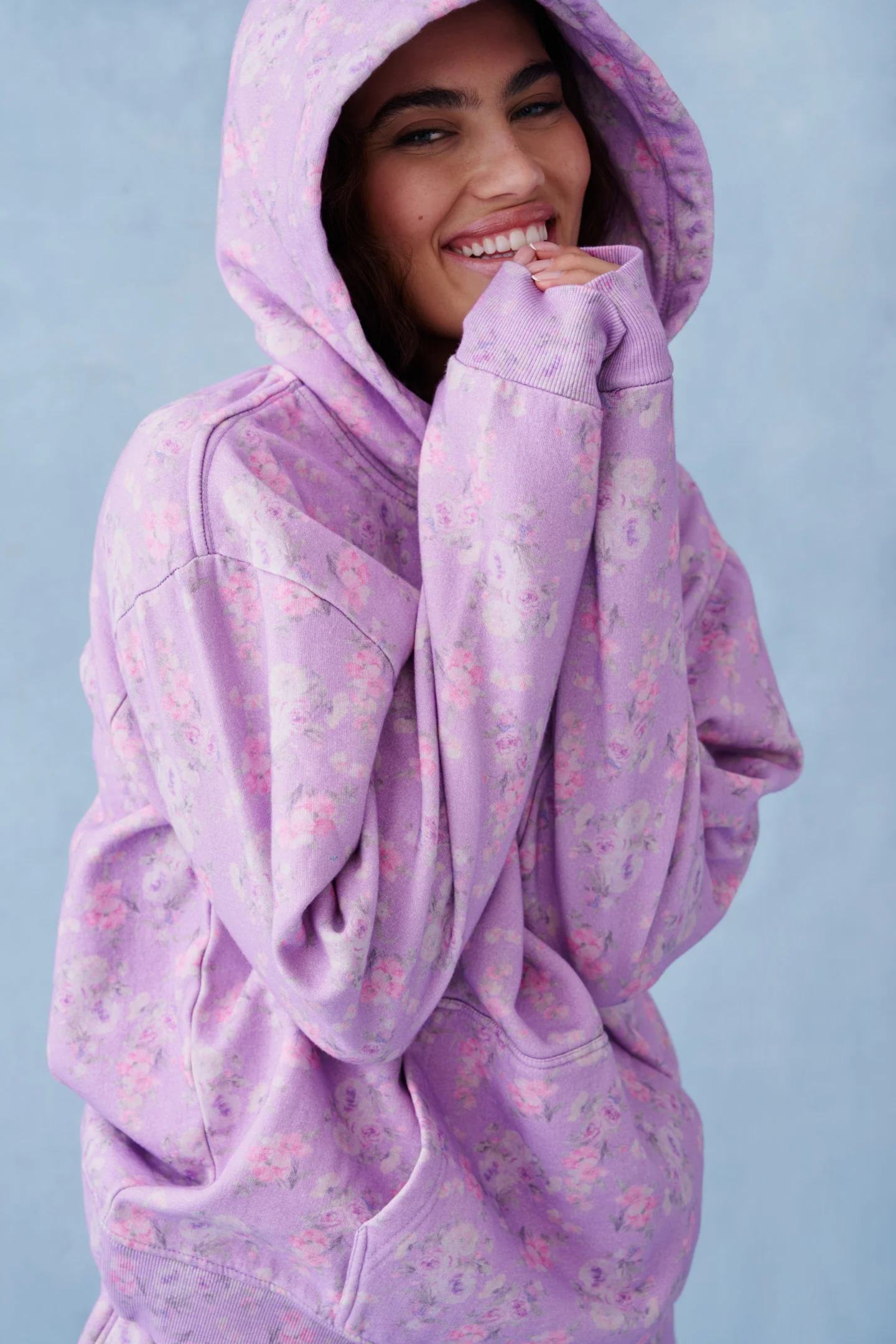 Nacova Floral Cotton Hoodie - HIBISCUS