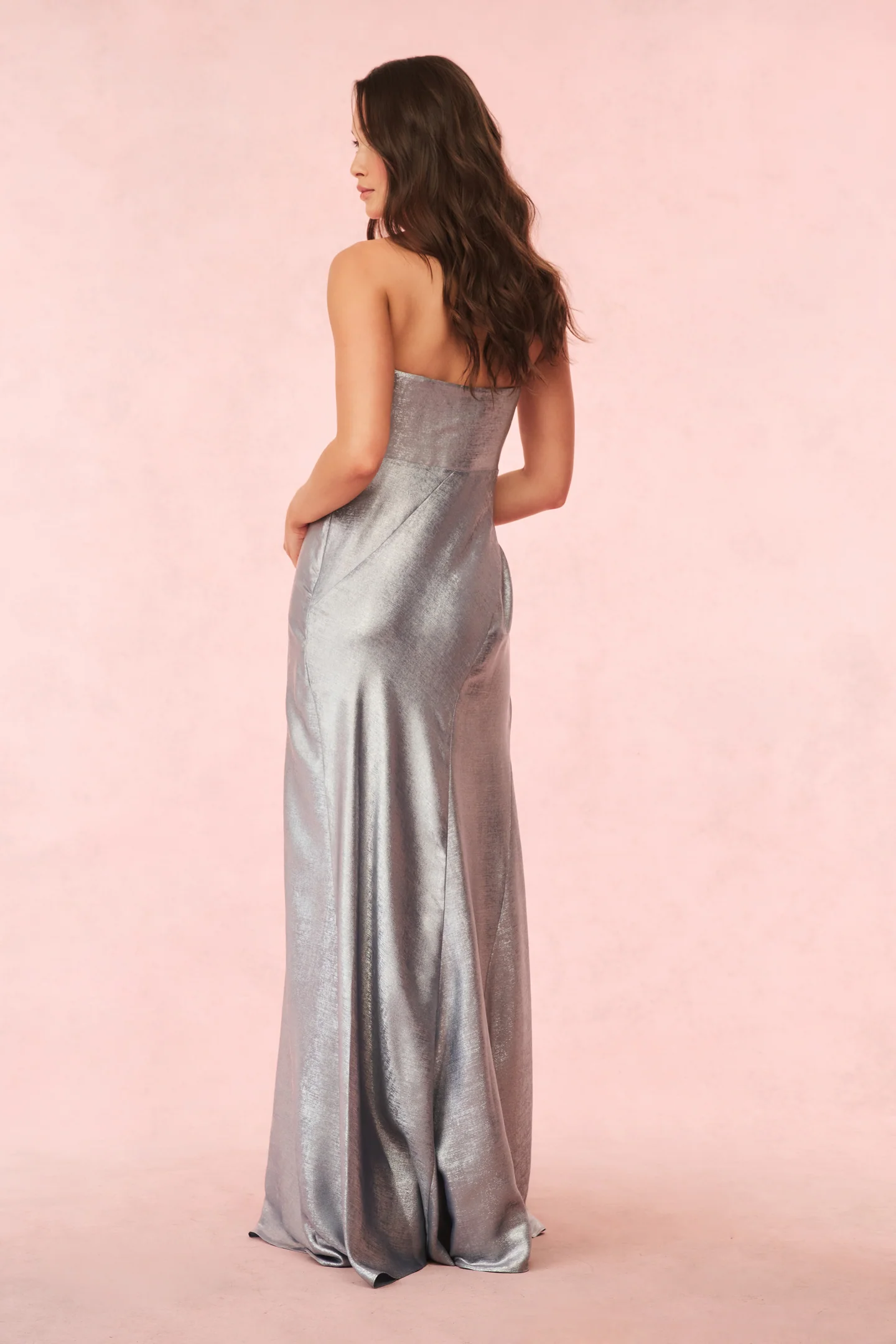 Elmina Strapless Metallic Gown