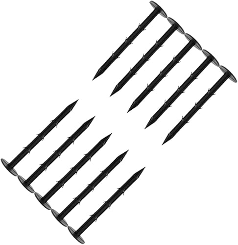 iplusmile 10 Stück Garten nägel schwer Heringe Gartenarbeit Kanten Einsätze Rasenpfähle Landschaftspfähle aus Kunststoff Erdnagel aus Kunststoff Zeltpflock Gartenstöcke Black