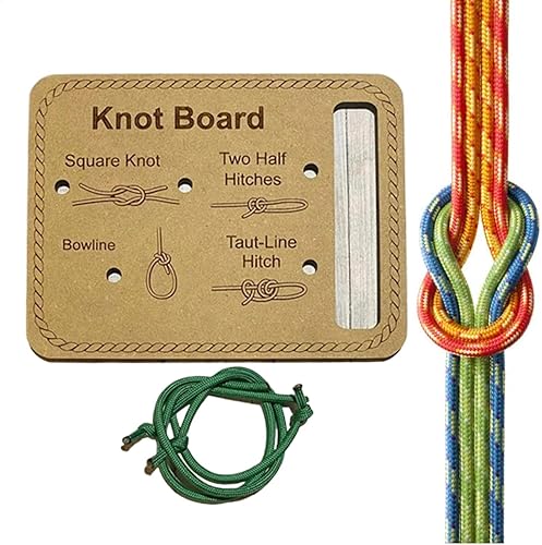 Knoten-Bindebrett, Survival-Knoten-Trainer-Zubehör, Seilbinden-Übungswerkzeug, lustiges pädagogisches Design, tragbares leichtes Lernmaterial, 20 x 14 cm, für Outdoor, Männer, Frauen