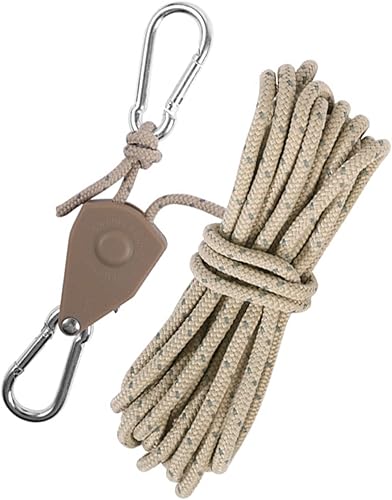 LUCKGONI Verstellbares Umhängeband zum Aufhängen von Zelten, Pflanzen, Seil-Clip, Ratschen-Aufhänger, Metall-Hebe-Riemenrolle, Haken, Camping-Stop-Schnalle