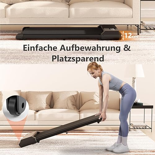 Superun Walking Pad 136KG - Laufband für Zuhause und Büro - Laufband Schreibtisch mit APP, LCD Display und Bluetooth - Mini Laufband Unter dem Schreibtisch