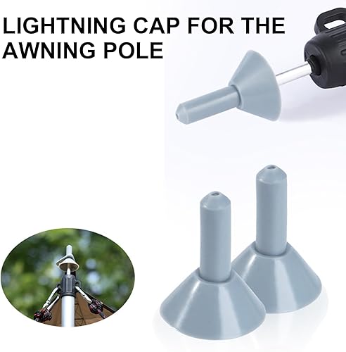divuukyi 10 x Baldachin-Säulen, Anti-Thunder-Kappen, Campingzeltstangen, isolierende Kappen, Anti-Donner-Schutz, Zeltzubehör