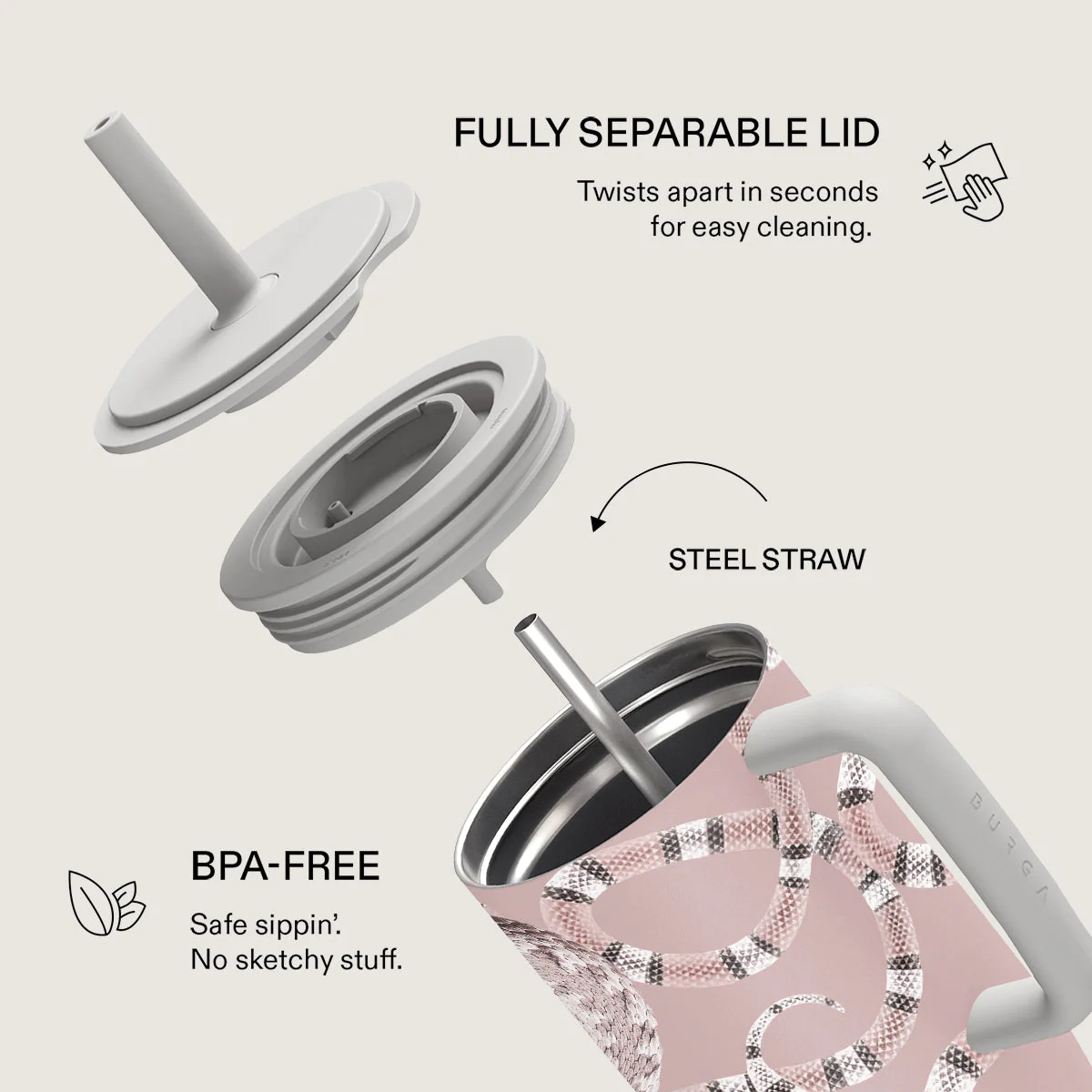 Poolside Glam - Snakes All Day Leakproof Tumbler