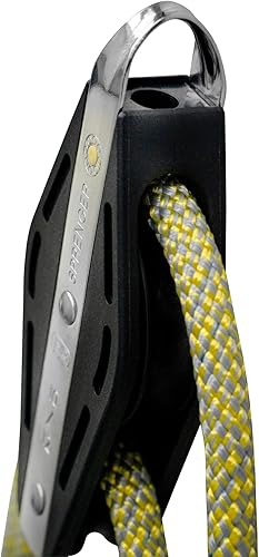 Sprenger Großschot-Talje 12 mm Seilzug I S-Block Gleitlager, Schotklemme – 20 Meter Schot I UV-beständiger Kunststoff und rostfreier Edelstahl I mit wiederverschließbar Aufbewahrungstasche