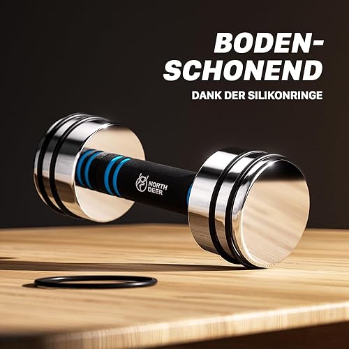 Northdeer STAHL Kurzhanteln - Ultrakompakte Einstellbare Hanteln 2,5kg 5kg 7,5kg 10kg 15kg 25kg mit Schaumstoff-Griff - Innovative Stahlhantel für Zuhause