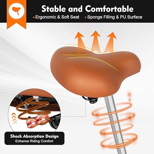 BJTDLLX 20 Zoll Dreirad für Erwachsene Deluxe 3-Räder Fahrrad Weiß 1-Gänge Menschen Dreirad City Tricycle mit Einkaufskorb