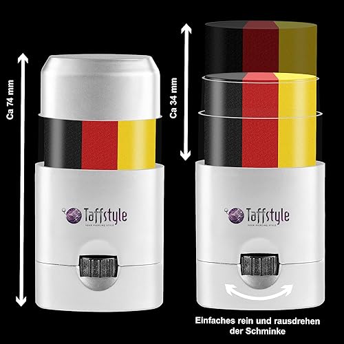 Taffstyle Schminkstift Set Deutschland Fan Schminke Deutsche Flagge Fanartikel
