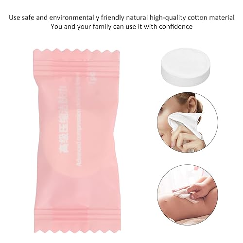 Serlium Komprimiertes Handtuch, 50 Stück Einweg-Komprimierte Handtücher Tabletten Baumwoll-Waschlappen Komprimiertes Gesichtstuch für Haushalts-Schönheitssalon