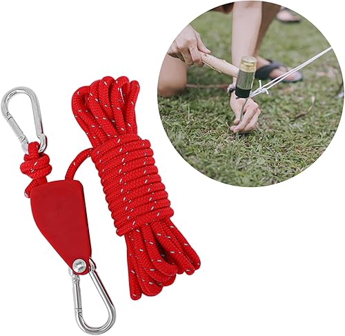 LUCKGONI Verstellbares Umhängeband zum Aufhängen von Zelten, Pflanzen, Seil-Clip, Ratschen-Aufhänger, Metall-Hebe-Riemenrolle, Haken, Camping-Stop-Schnalle