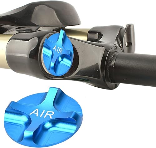 Acouto Fahrradfedergabel aus Aluminiumlegierung, Luftdichter Ventildeckel für Vorderradgabel, Fahrradzubehör (blau). Fahrräder und Ersatzteile (Blau)
