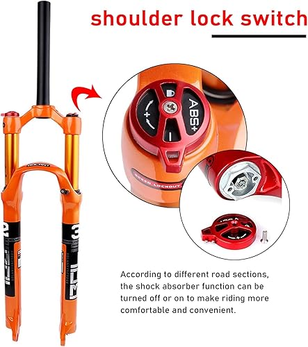 SJHFG Air Mountainbike Federgabel,Federweg 120mm Ultraleichte Aluminiumlegierung 26/27.5/29in Mountainbike-Federgabel Federung