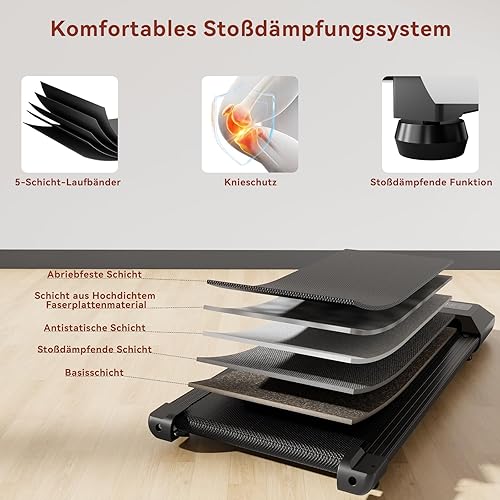 Superun Walking Pad 136KG - Laufband für Zuhause und Büro - Laufband Schreibtisch mit APP, LCD Display und Bluetooth - Mini Laufband Unter dem Schreibtisch