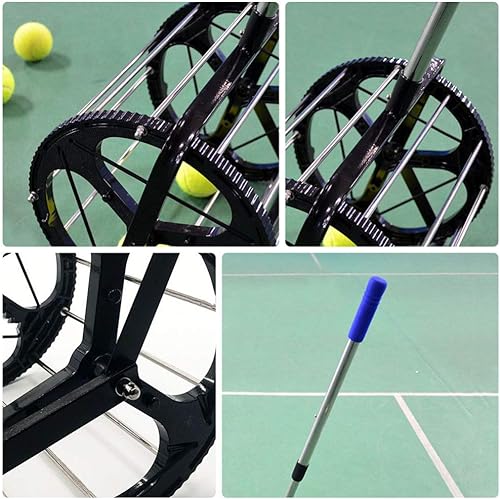 BESPORTBLE Tennisball Pickup Verstellbare Tennisbälle Empfänger Mäher Sammler Trichter mit Griff Halten 55 Tennisbälle für Die Turnschule