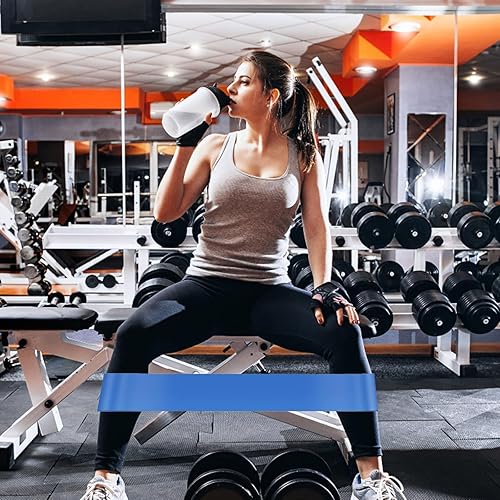 5 Stück Fitnessbänder, Fitnessband, Naturlatex Fitnessband, Widerstandsbänder, Naturlatex Resistance Bands Gymnastikbänder für Muskelaufbau Pilates Yoga und Fitness, Mit Aufbewahrungstasche