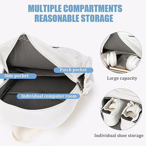 HDBHSBE Tennis-Rucksack, Multi-Pockets-Tennisschlägerbeutel, wasserdichte Tasche mit Schuhfach, Badminton mit verstellbarem Riemen für Männer und Womentennis-Rucksack