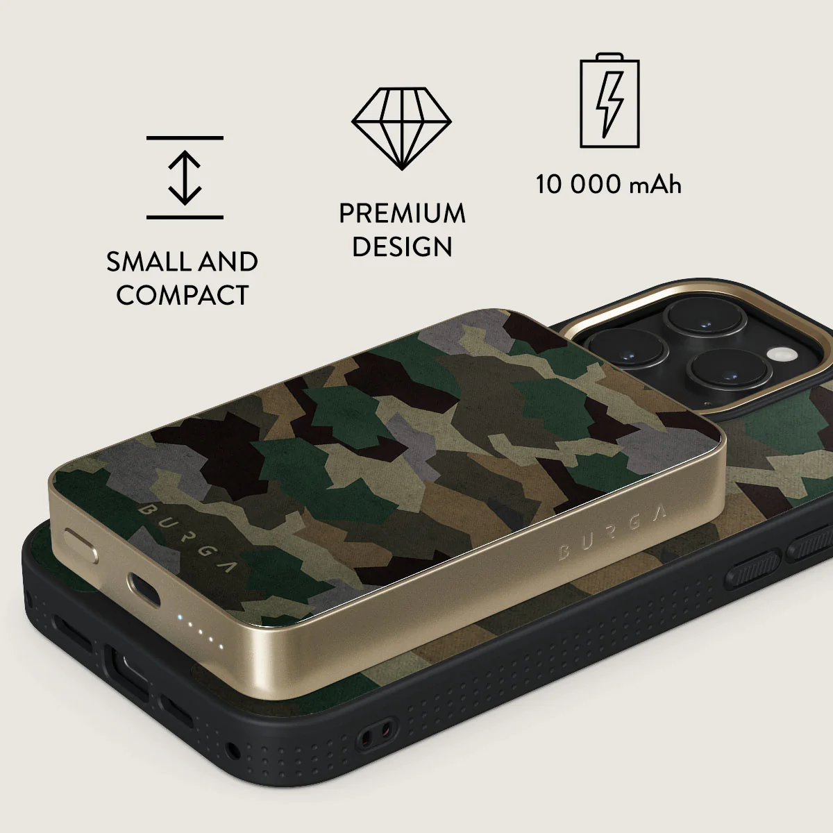 Tropical Green Camo - Magnetic Power Bank