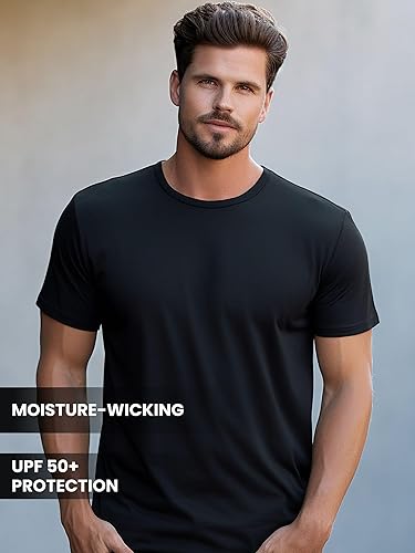 100% Merino T-Shirt Herren Kurzarm - Sport Shirt Männer Wolle, Merino Unterwäsche Herren (Medium, Grey Melange)