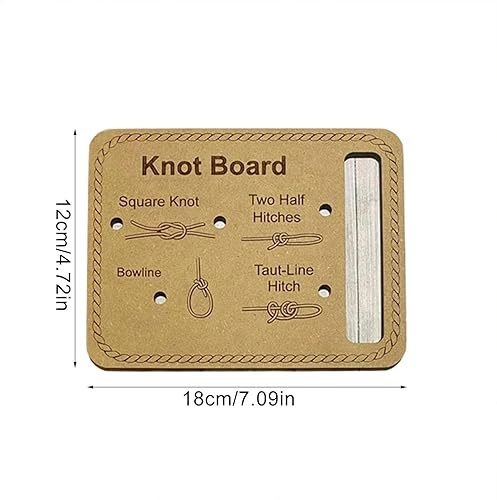 Knoten-Bindebrett, Survival-Knoten-Trainer-Zubehör, Seilbinden-Übungswerkzeug, lustiges pädagogisches Design, tragbares leichtes Lernmaterial, 20 x 14 cm, für Outdoor, Männer, Frauen