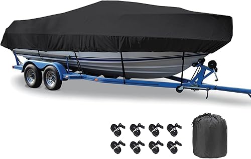 LDIW Persenning Bootspersenning 420D Wasserdicht Bootsabdeckung Staub Schutz Bootsplane, für Yacht Schnellboot Runabout Fisch-Ski,Grau,21~24FT: 732X300cm