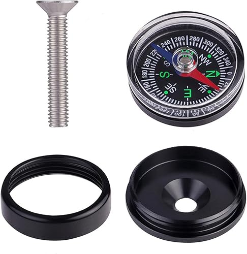 Fahrrad-Kompass – Tragbarer Fahrrad-Kompass, Fahrrad-Headset-Kompass, 7,2 x 5,2 x 1,6 cm, professioneller kleiner Überlebens-Kompass, multifunktionales Outdoor-Navigationswerkzeug für Mountainbikes