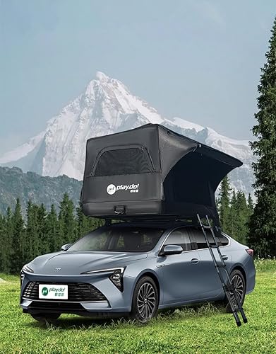 Sport Tent Aufblasbares Dachzelt Auto SUV Aufblasbares Autodachzelt mit Vorzelt Wasserdicht 2 Personen Pop Up Rooftop Tent Camping Luftzelt Leicht Schwarz