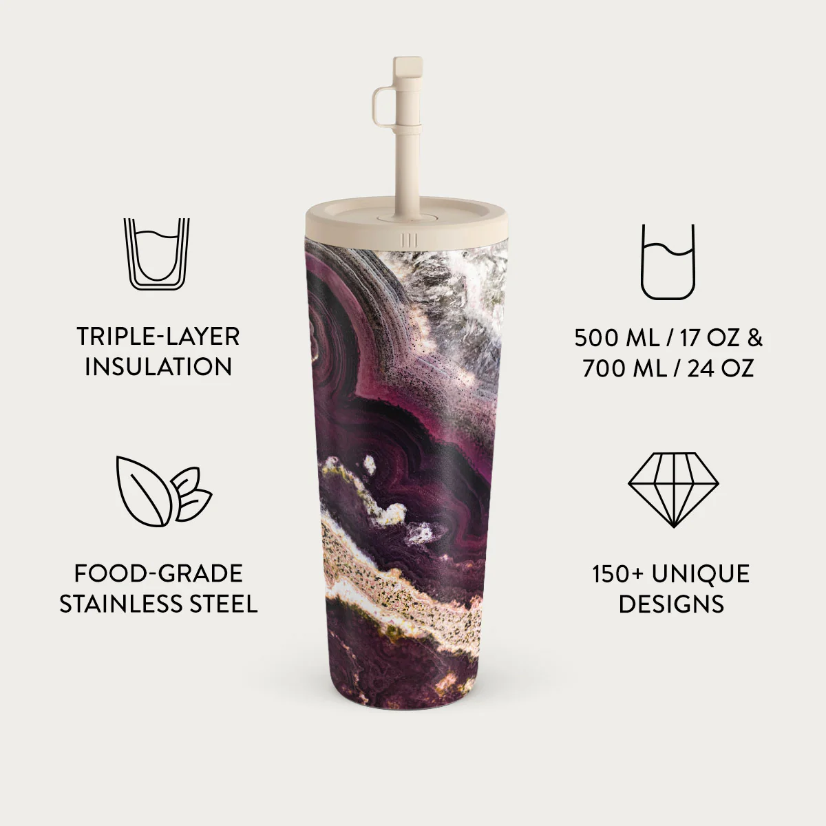 Purple Skies - Marble Travel Mug