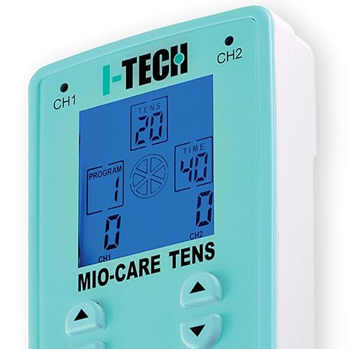 I-Tech Medical Division, Mio-Care Tens, 2 unabhängige Kanäle, 8 Elektroden, hintergrundbeleuchtetes Display, max. 100 mAh pro Kanal, 20 medizinische Programme, 300 Anwendungen