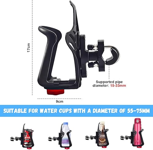 NAROSEBE Fahrrad Flaschenhalter Kunststoff Wasserflaschenhalter 360 Grad Rotation Einstellbare Getränkehalter Fahrrad Trinkflaschenhalter für Fahrrad Mountainbikes Rennrad Kinderwagen