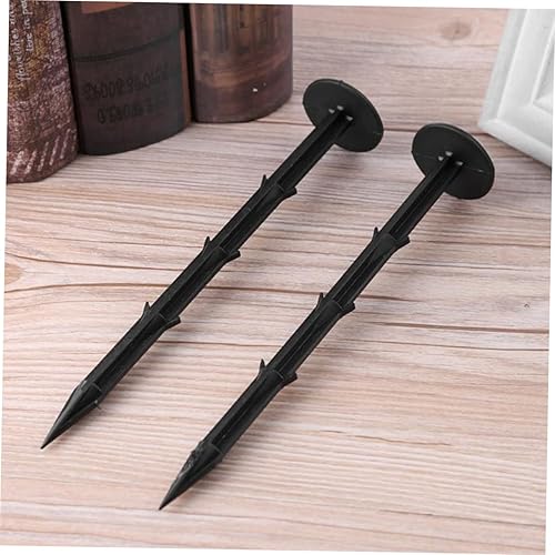 iplusmile 10 Stück Garten nägel schwer Heringe Gartenarbeit Kanten Einsätze Rasenpfähle Landschaftspfähle aus Kunststoff Erdnagel aus Kunststoff Zeltpflock Gartenstöcke Black