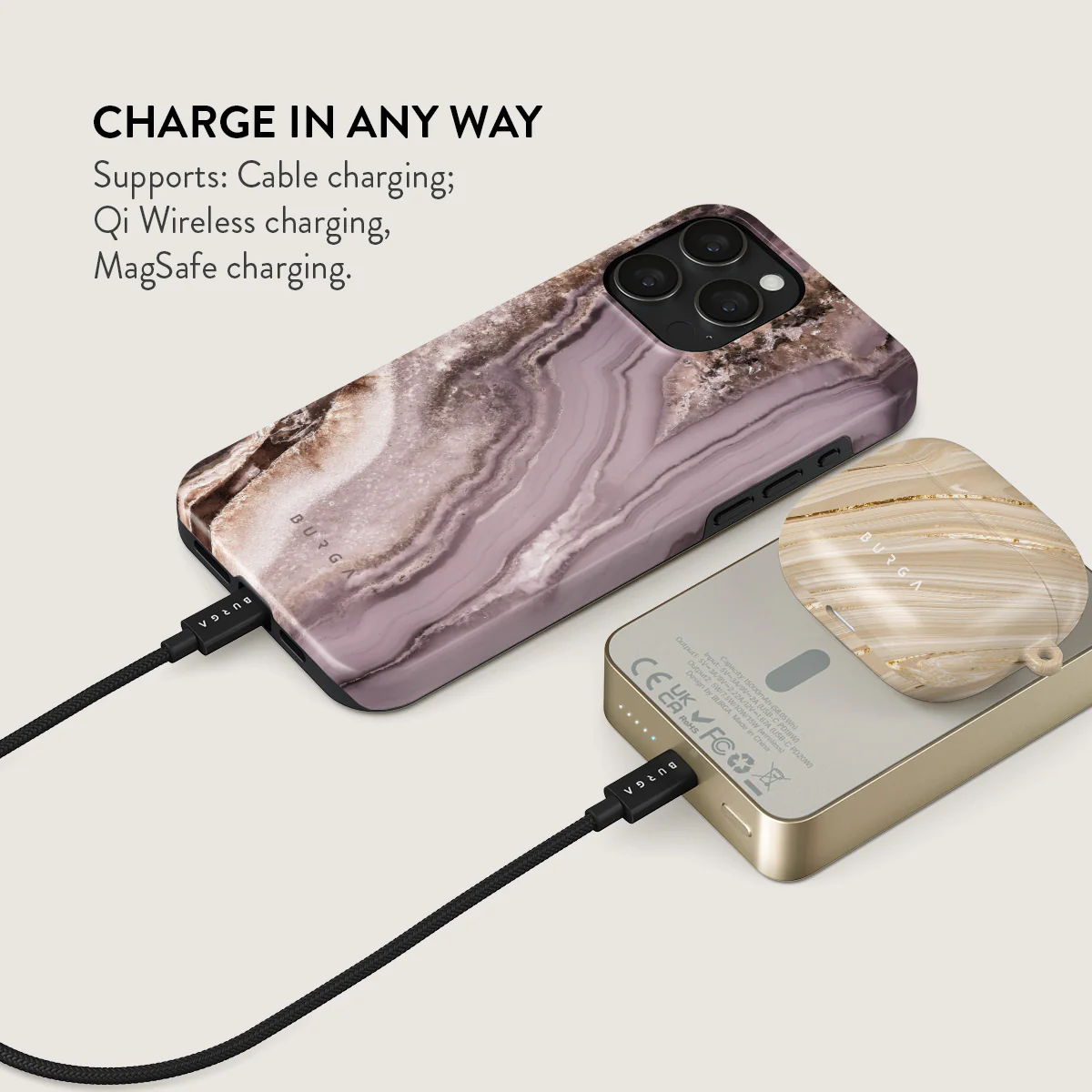 Golden Taupe - Fashion Magnetic Power Bank