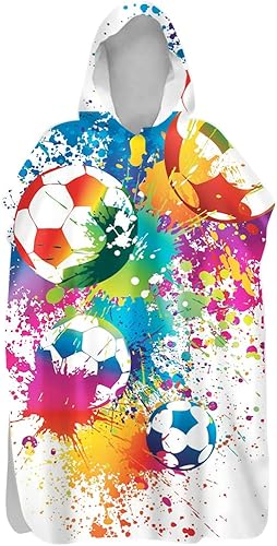 FANSU Badeponcho Strandtuch Mikrofaser Schnelltrockend Bademantel Poncho mit Kapuzen Duschtuch Handtuch Schwimmen Surfing Strand Tauchen für Damen Herren