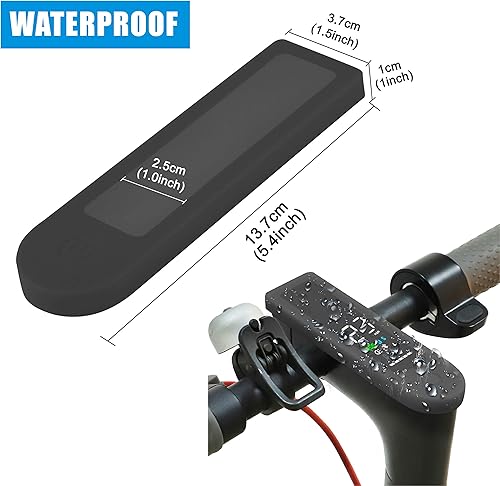 Yungeln 4 Stücke Scooter Ersatzteil Zubehör wasserdichte Silikonhülle für LED Anzeige und 3 Schwingungsdämpfer aus Gummi kompatibel für Xiaomi 1S / M365 / Pro Scooter - Schwarz