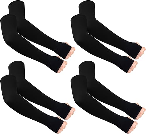 Psyqtsuary 4 Paar Anti UV Sonnenschutz Ärmel Kühlung Ärmlinge für Damen Armsleeve Armstulpen Sommer Sonnenschutz Arm Ärmel Herren Armstulpen UV Schutz für Damen Herren Volleyball Basketball