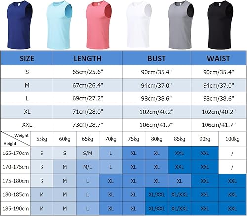 Ruowuhen Herren Tanktop Ärmellos Funktionsshirt Schnelltrocknende Tank Tops für Sport Laufen Fitness Basketball