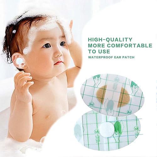 100 Stück Ohrenschutz Schwimmen Kinder,Wasserdicht Ohr Patches, Ohrstöpsel Kinder Wasserdicht mit Saugfähiger Mitte Transparent und Effizient Wasserdicht, Ohrenstöpsel Wasser Schwimmen Surfen