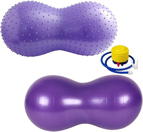 CAKEEYUM Peanut Ball Erdnuss-Gymnastikball mit luftdicken PVC-Erdnussbällen für Kinder, Therapie, Schwangerschaft, tragbarer Yoga-Ball für Zuhause, Fitnessstudio, 88,9 x 45,7 cm