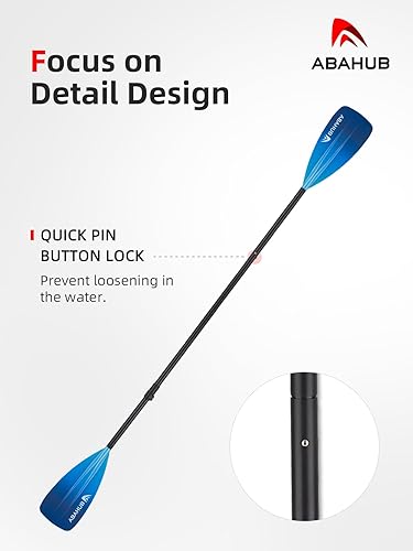 Abahub 2 in 1 Sup Kajak Paddel Aluminium Einstellbares Stand Up Paddle für Paddleboard, Aluminiumlegierung PU-beschichtete Schaft Kunststoff Nylon Klinge