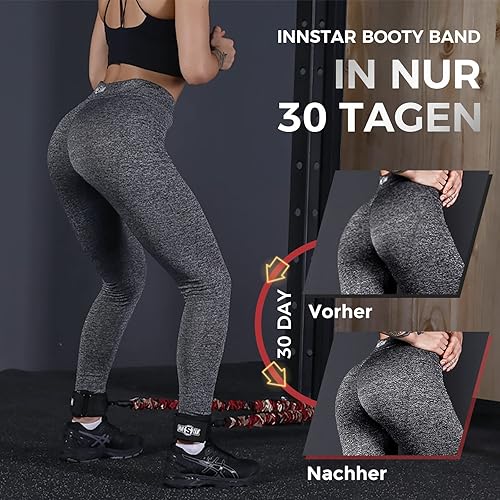 INNSTAR Gesäß Widerstandsbänder, Gesäßmuskel Trainer, Kabelmaschine für Hüfte Heim Training Kabel Kickbacks mit Anleitung & Tragetasche