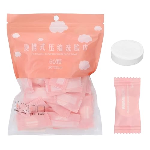 Serlium Komprimiertes Handtuch, 50 Stück Einweg-Komprimierte Handtücher Tabletten Baumwoll-Waschlappen Komprimiertes Gesichtstuch für Haushalts-Schönheitssalon
