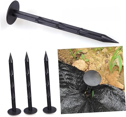 iplusmile 10 Stück Garten nägel schwer Heringe Gartenarbeit Kanten Einsätze Rasenpfähle Landschaftspfähle aus Kunststoff Erdnagel aus Kunststoff Zeltpflock Gartenstöcke Black