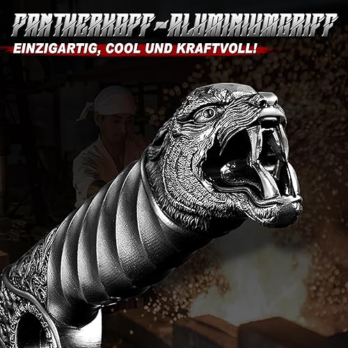 Purple Dragon Outdoor Messer Großes - 5mm Klingenrücken, Survival Messer aus Manganstahl, Full Tang Machete mit Zinklegierungs-Griff und Scheide, Ideal für Holz hacken, Geschenk für Männer, Schwarz